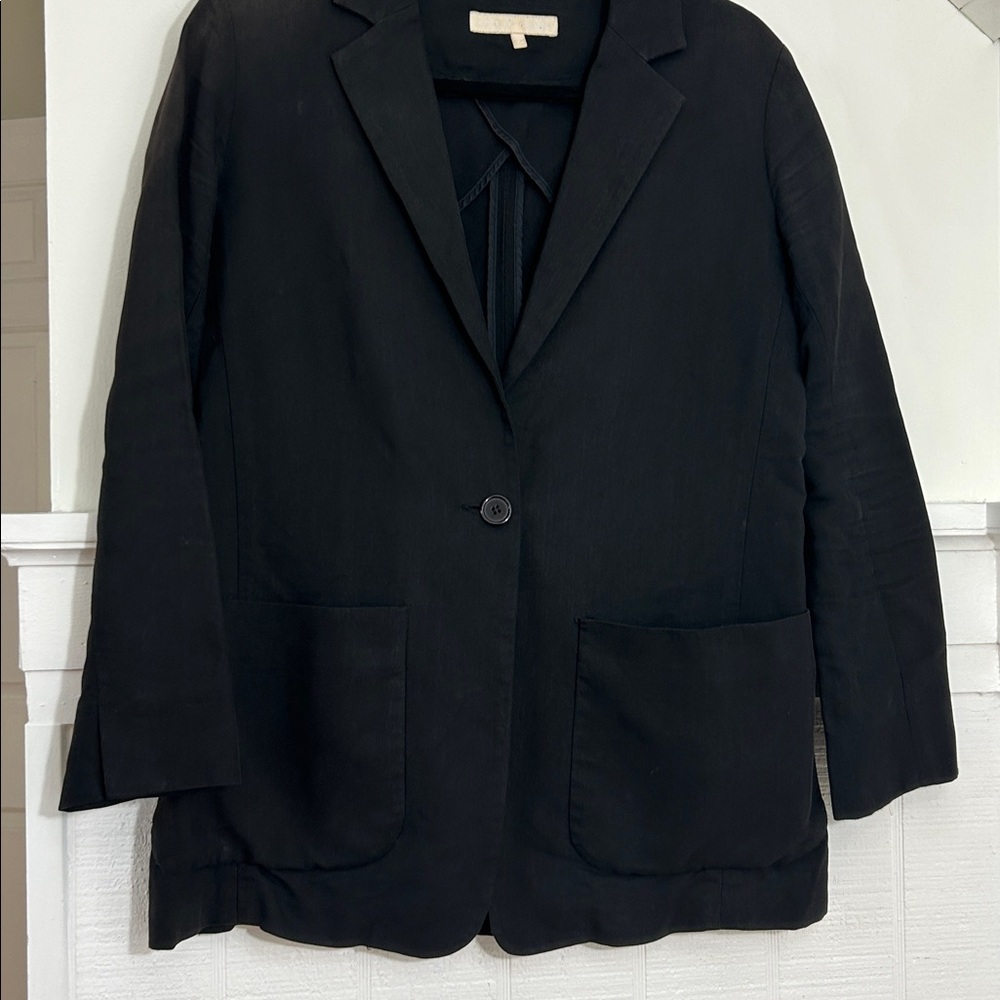 Apiece Apart Black Cotton Viscose One Button Blazer size 6 - Picture 4 of 12